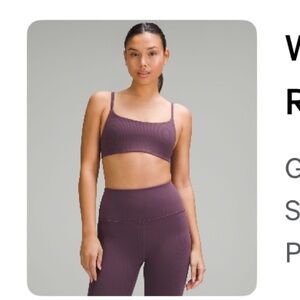 Lululemon Wunder Train Strappy Racer Bra Ribbed - Grape Thistle - size 4